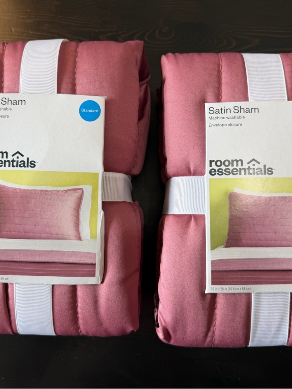 Room Essentials Satin Sham Pair - Salmon color